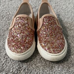 Cat & Jack Pink Glitter Slip-On Sneakers